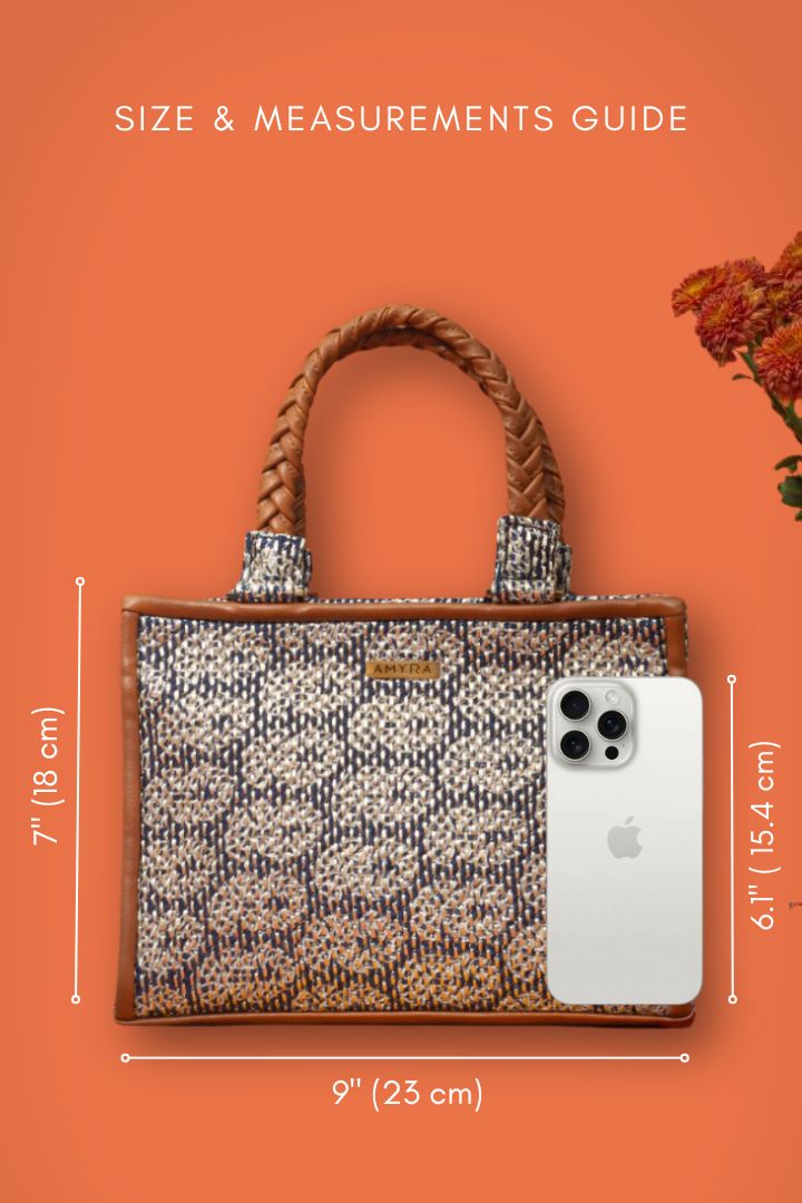 Jasbira Embroidered Handbag - Indigo